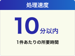 処理速度10分以内 1件あたりの所要時間